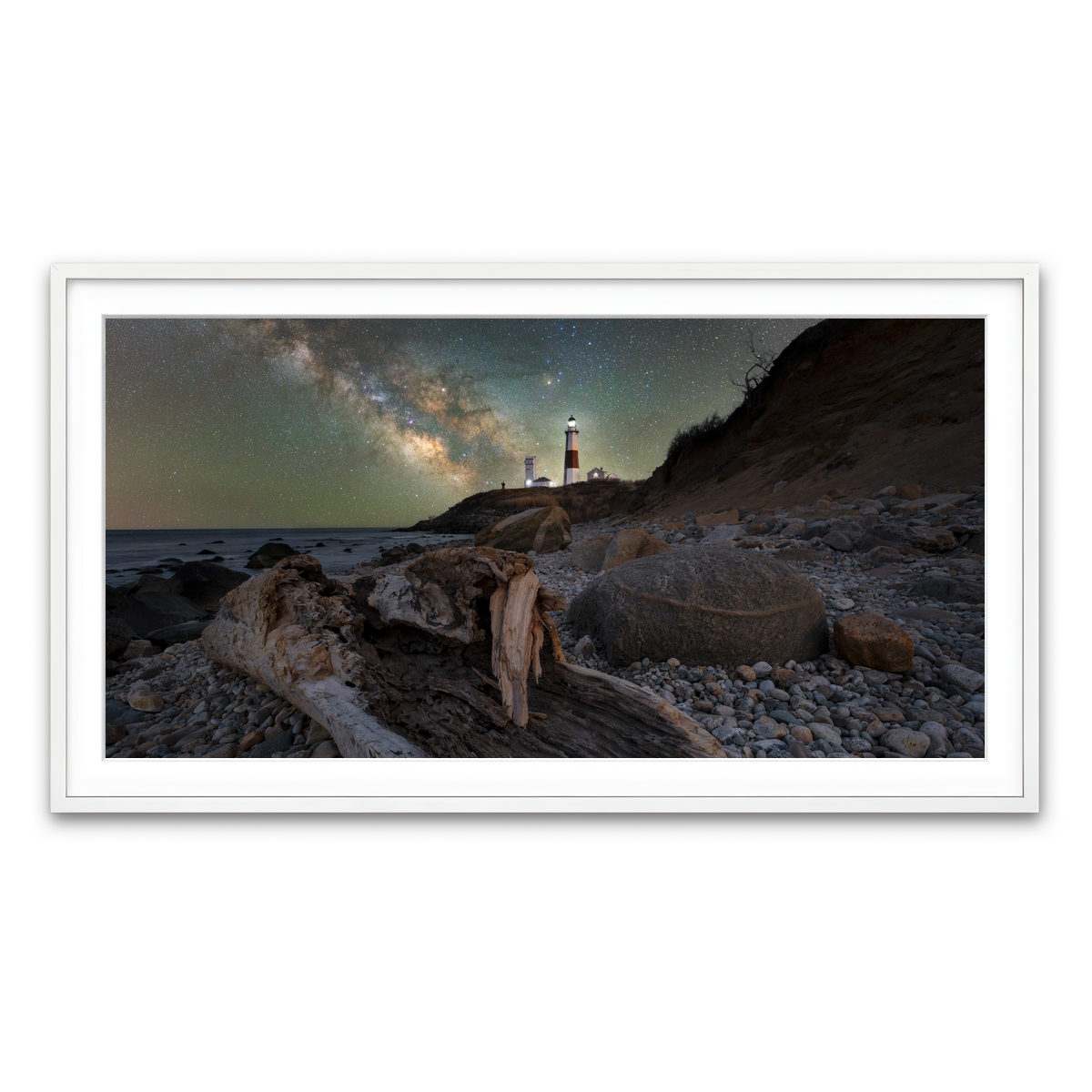 Framed Print 2x1 White