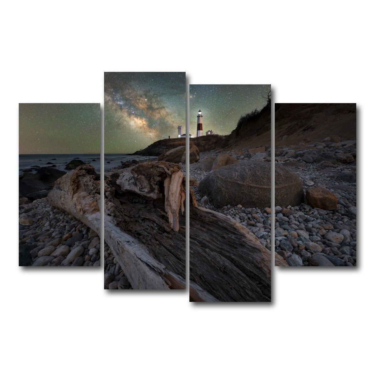 AUTO-MOCKUP WHITE | Montauk NY Driftwood Beach | 4 Piece | Gallery Wrap Canvas | group=4_short