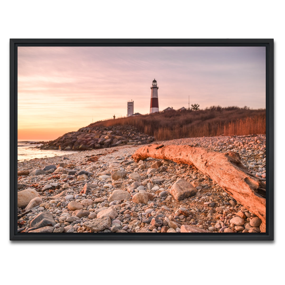 AUTO-MOCKUP WHITE | Montauk Point Lighthouse | 1 Piece | Black Framed Canvas | group=4x3