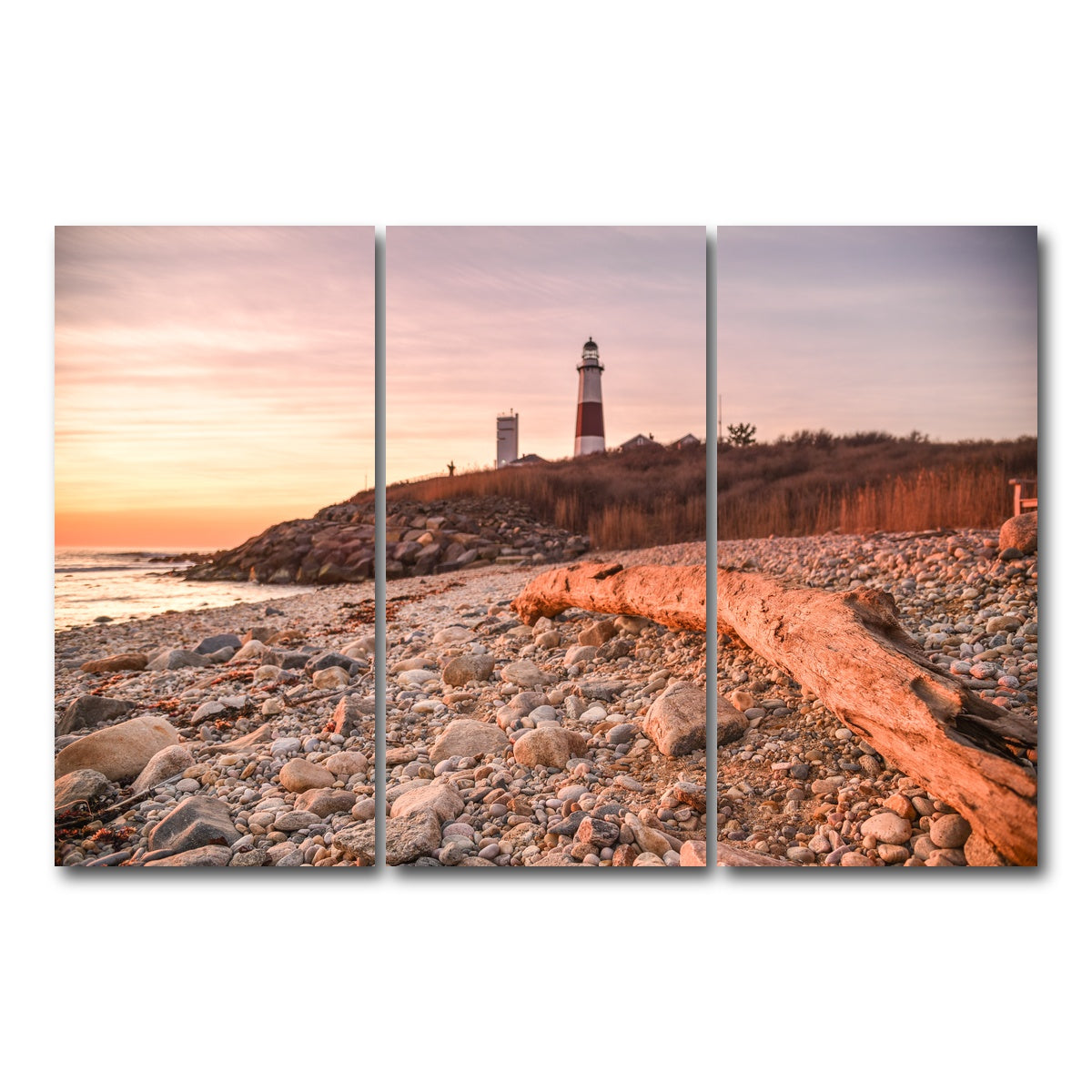 AUTO-MOCKUP WHITE | Montauk Point Lighthouse | 3 Piece | Gallery Wrap Canvas | group=12x24