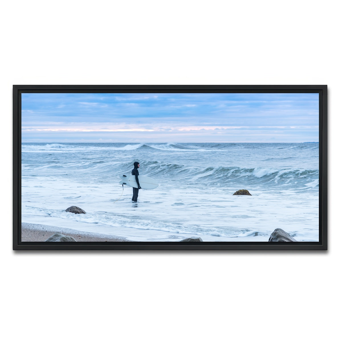 AUTO-MOCKUP WHITE | Montauk Surfer | 1 Piece | Black Framed Canvas | group=2x1