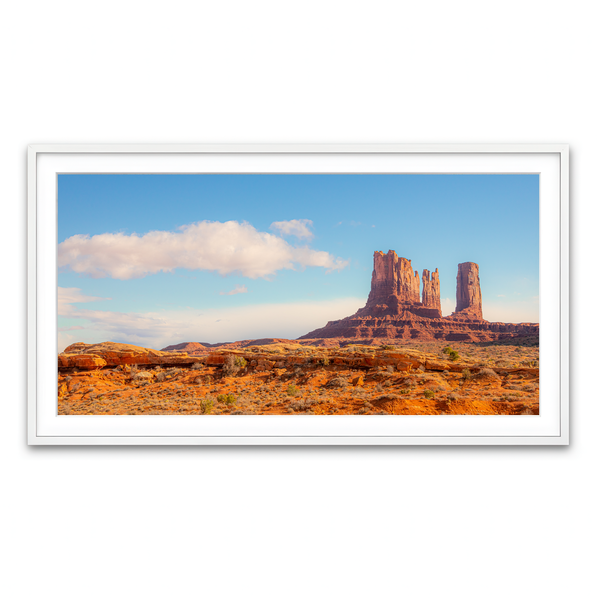Framed Print 2x1 White