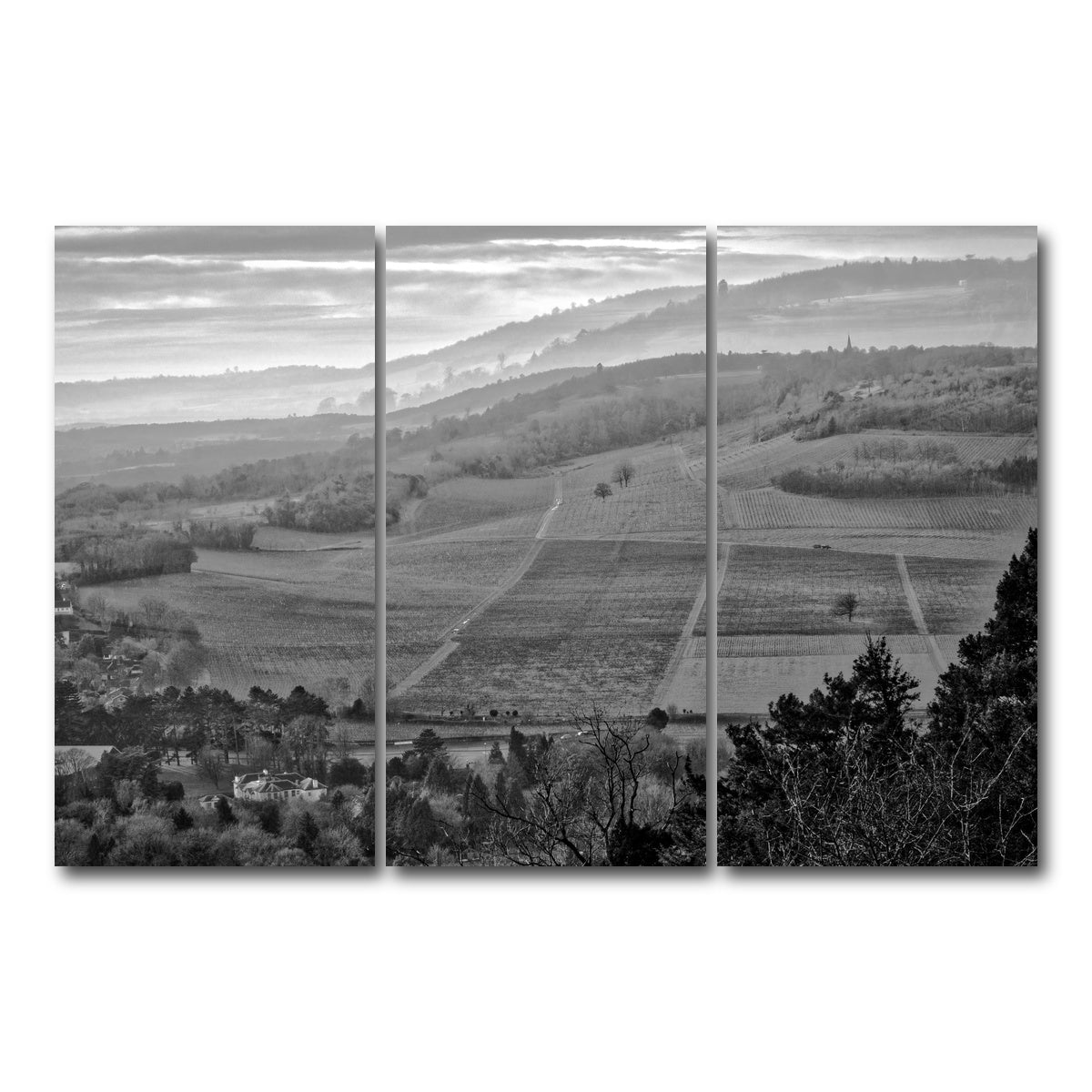 AUTO-MOCKUP WHITE | Moody Hills | 3 Piece | Gallery Wrap Canvas | group=12x24
