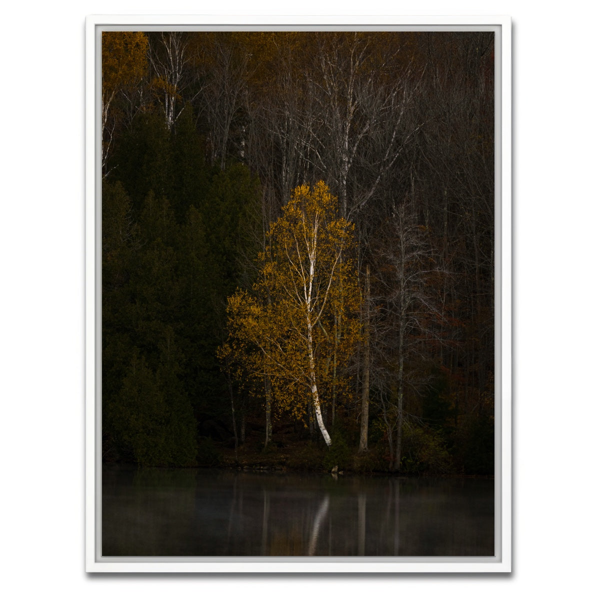 AUTO-MOCKUP WHITE | Moody Vermont Morning | 1 Piece | White Framed Canvas | group=3x4