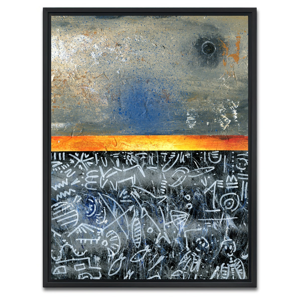 AUTO-MOCKUP WHITE | Moon Chalk Orange | 1 Piece | Black Framed Canvas | group=3x4