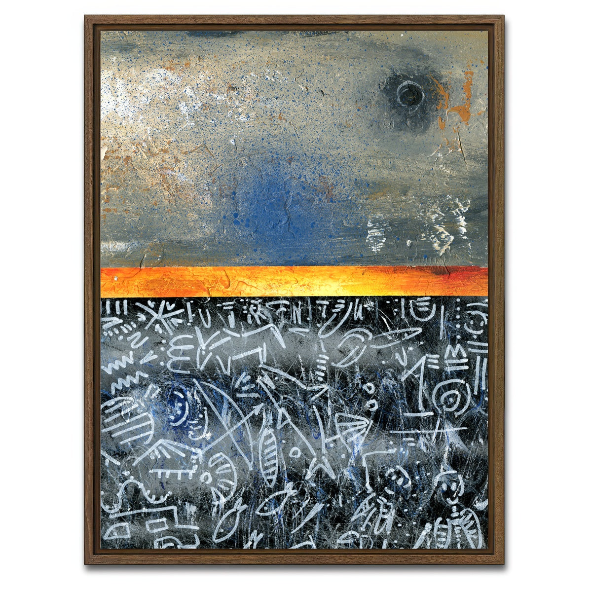 AUTO-MOCKUP WHITE | Moon Chalk Orange | 1 Piece | Walnut Framed Canvas | group=3x4