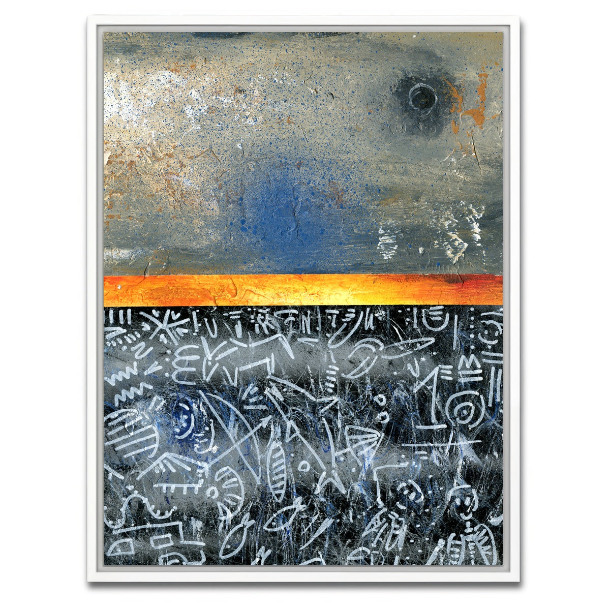 AUTO-MOCKUP WHITE | Moon Chalk Orange | 1 Piece | White Framed Canvas | group=3x4