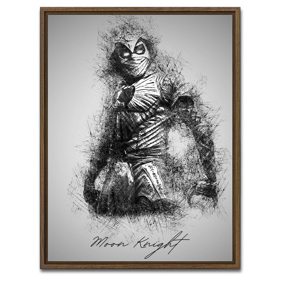 AUTO-MOCKUP WHITE | Moon Knight | 1 Piece | Walnut Framed Canvas | group=3x4