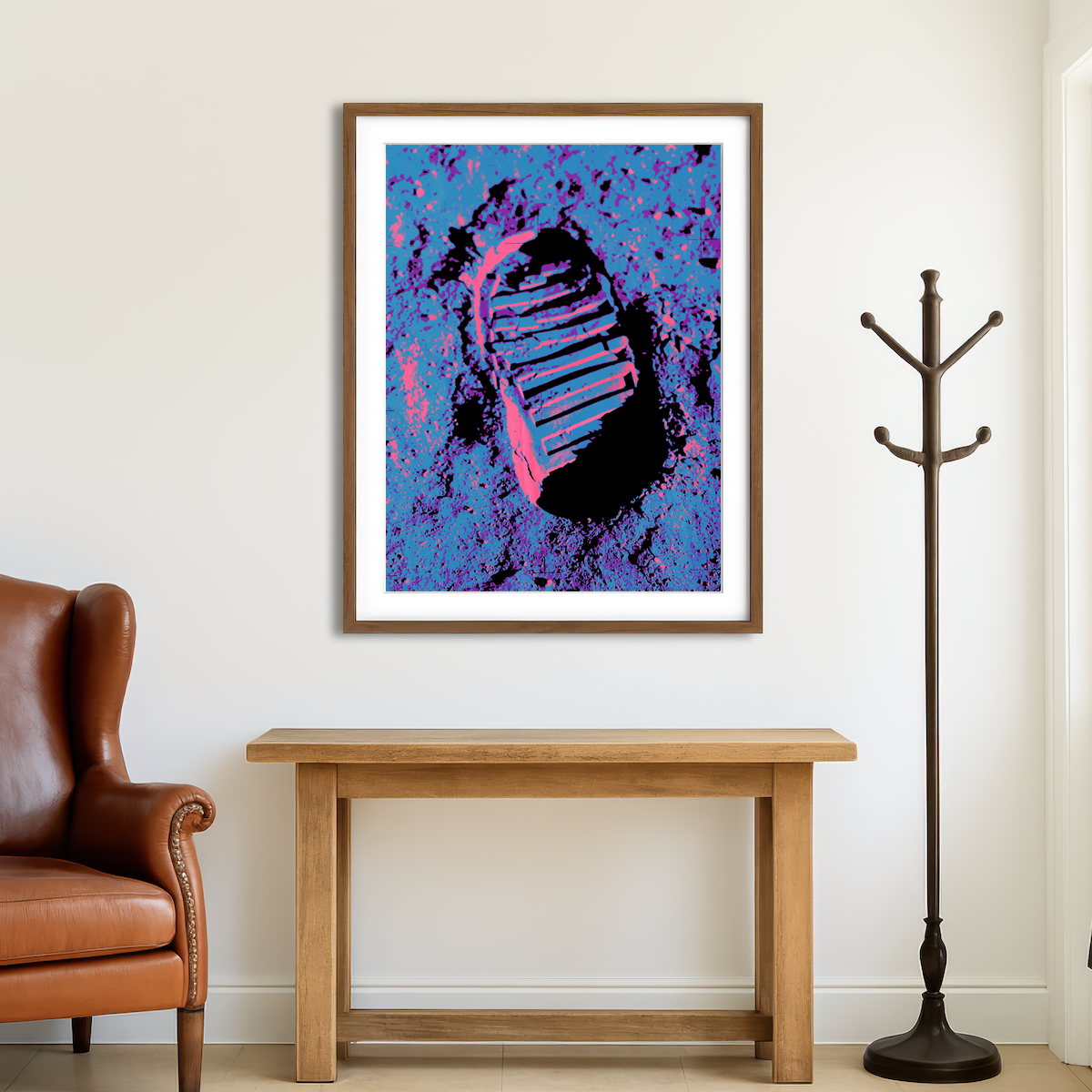 AUTO-MOCKUP ROOM | Moon Print Blue Wall Art