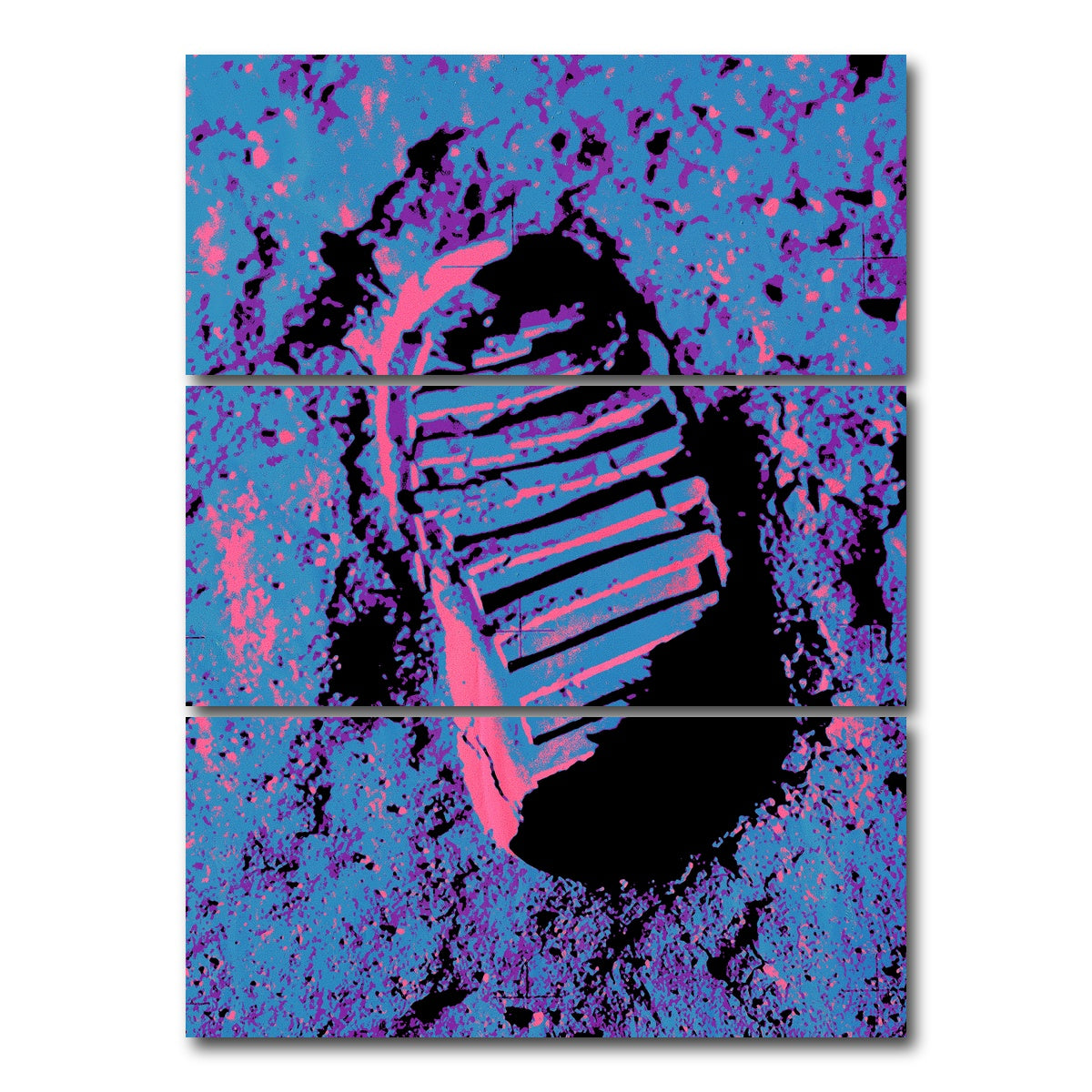 AUTO-MOCKUP WHITE | Moon Print Blue | 3 Piece | Gallery Wrap Canvas | group=8x18_stacked