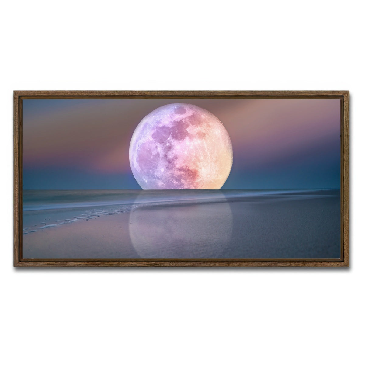 AUTO-MOCKUP WHITE | Moon Rise | 1 Piece | Walnut Framed Canvas | group=2x1