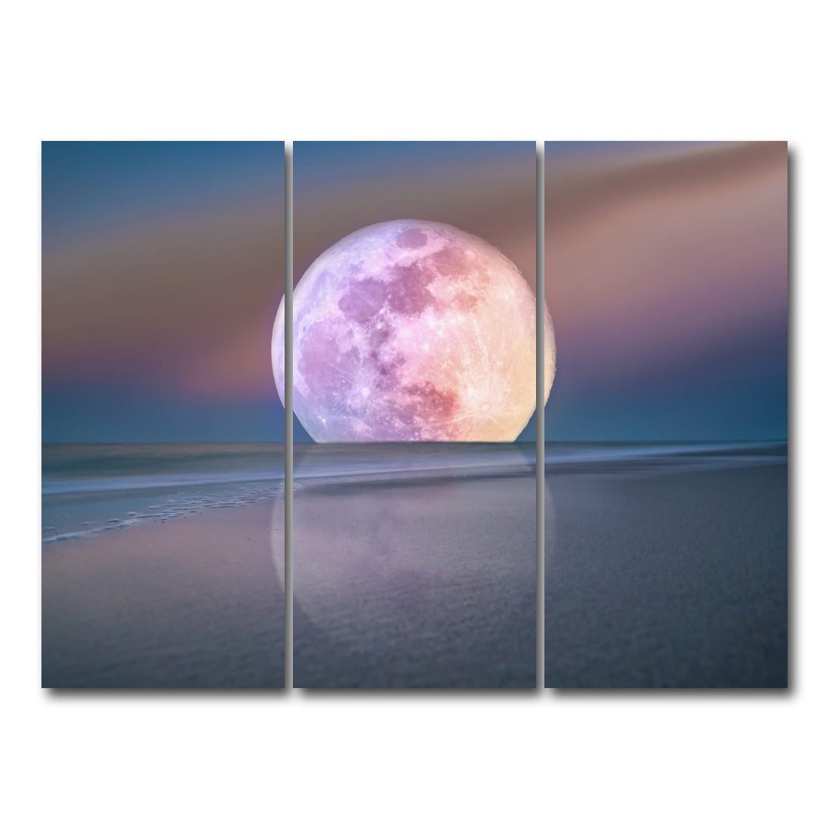 AUTO-MOCKUP WHITE | Moon Rise | 3 Piece | Gallery Wrap Canvas | group=8x18