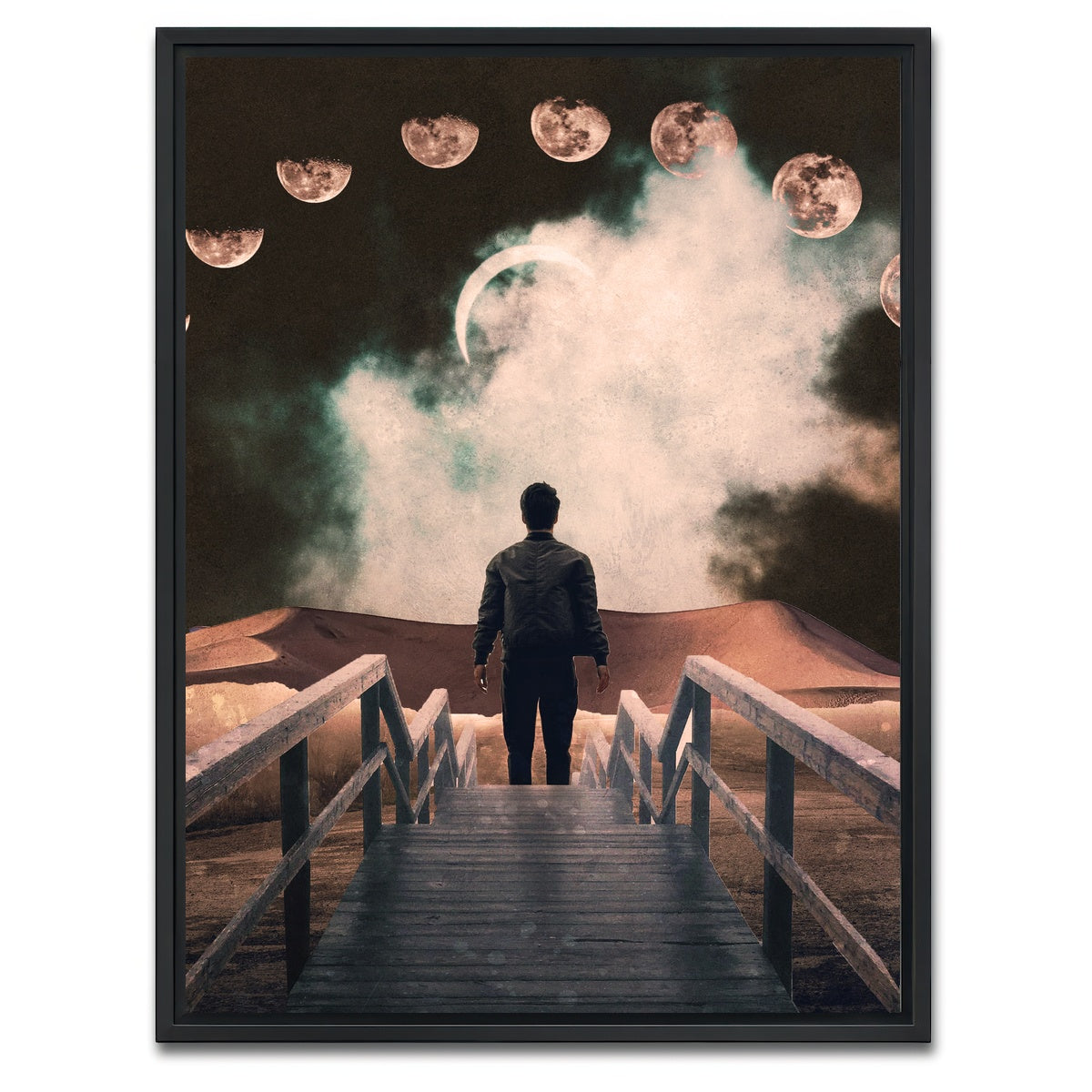 AUTO-MOCKUP WHITE | Moon Way Bridge | 1 Piece | Black Framed Canvas | group=3x4