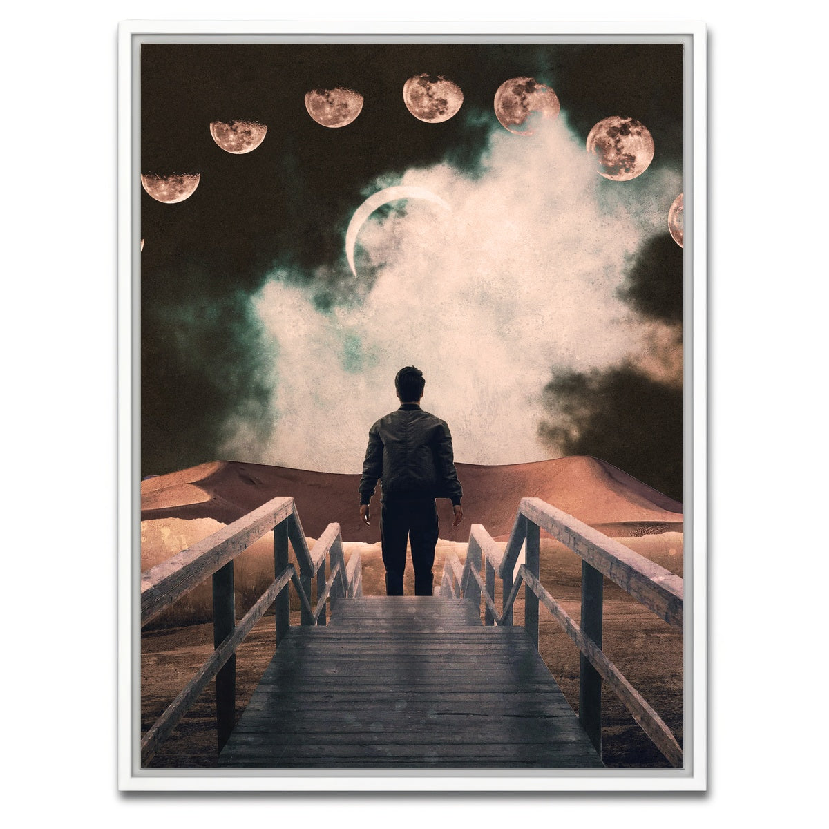 AUTO-MOCKUP WHITE | Moon Way Bridge | 1 Piece | White Framed Canvas | group=3x4