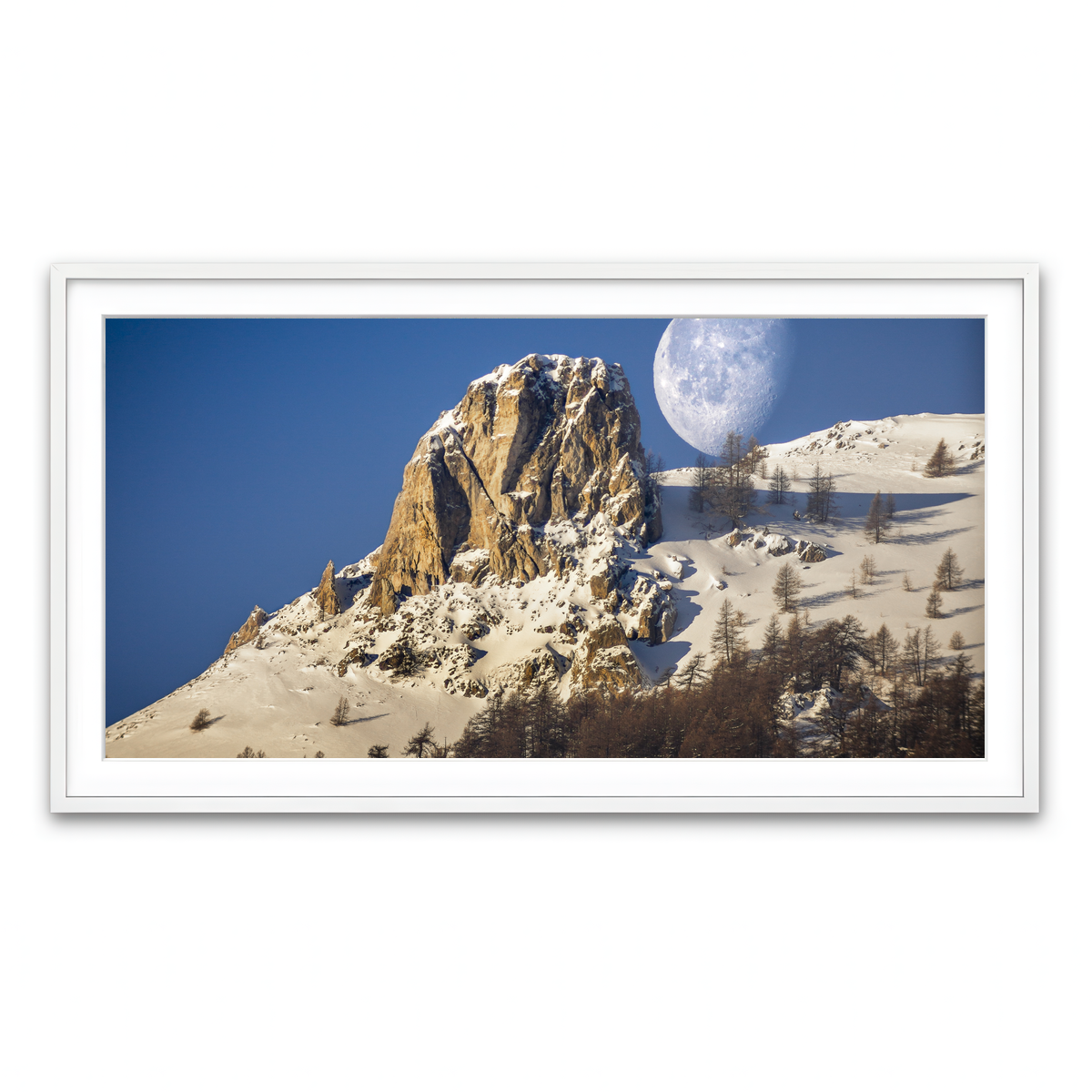 Framed Print 2x1 White
