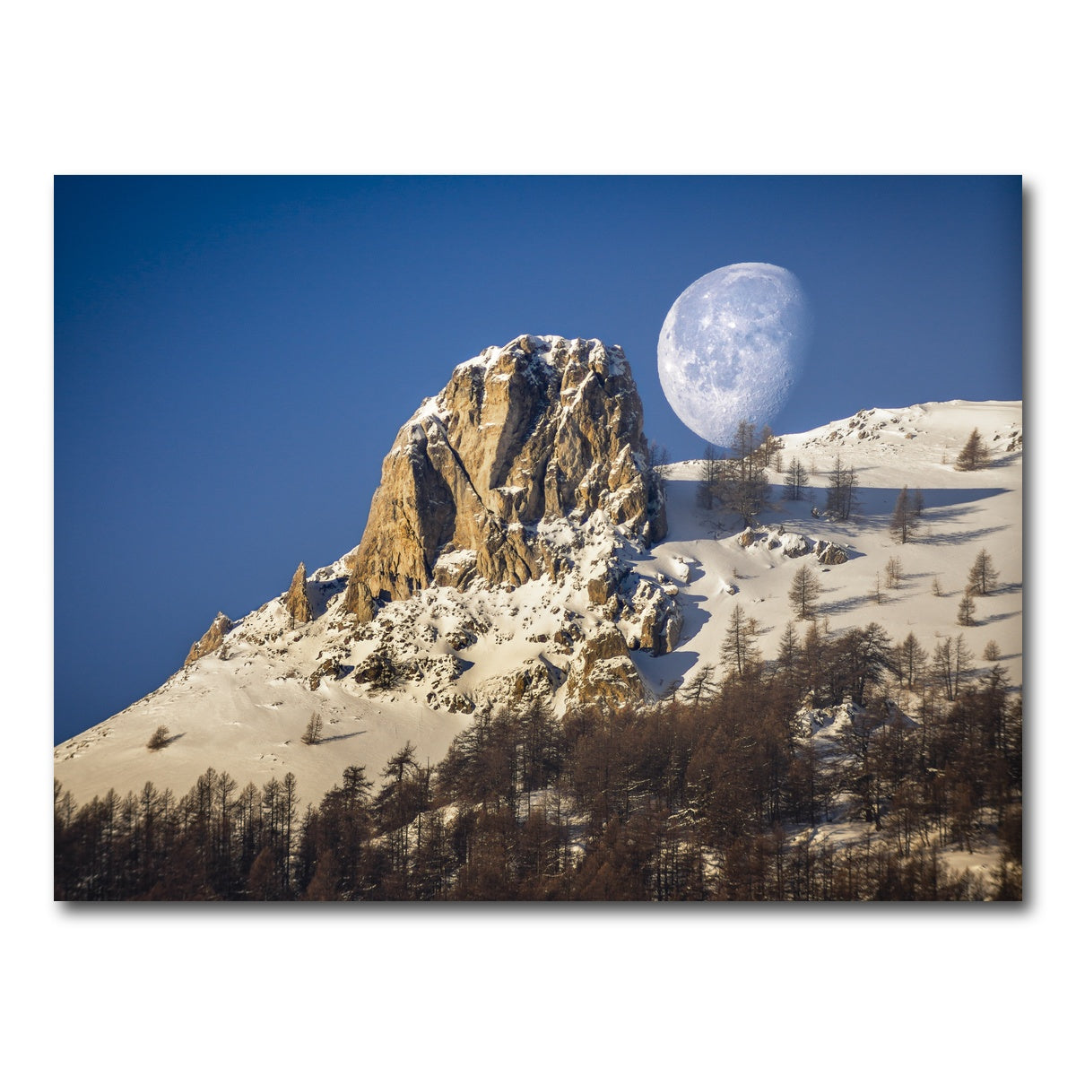 AUTO-MOCKUP WHITE | Moon and mountain | 1 Piece | Gallery Wrap Canvas | group=4x3