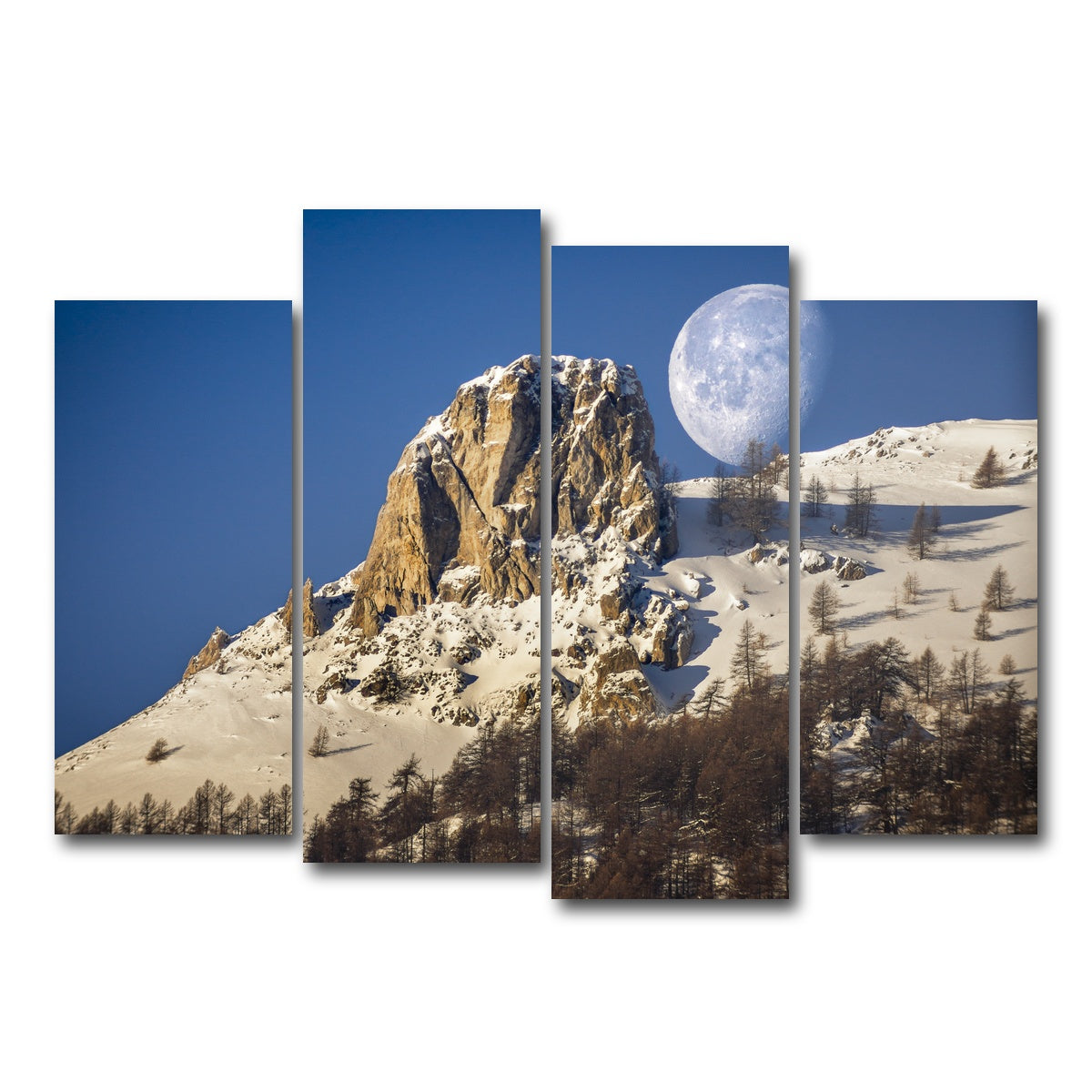 AUTO-MOCKUP WHITE | Moon and mountain | 4 Piece | Gallery Wrap Canvas | group=4_normal