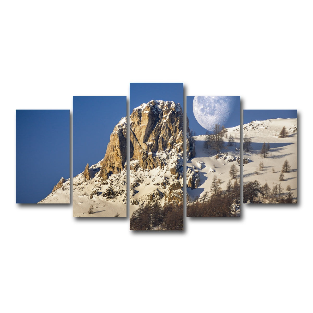 AUTO-MOCKUP WHITE | Moon and mountain | 5 Piece | Gallery Wrap Canvas | group=5_normal