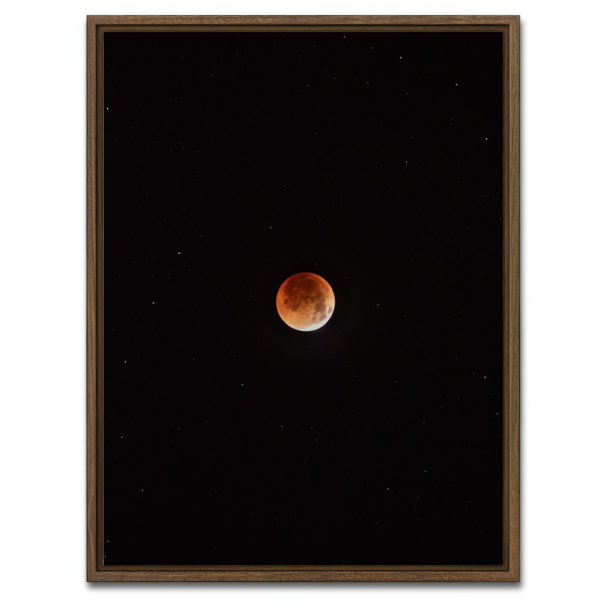 AUTO-MOCKUP WHITE | Moon in the shadow | 1 Piece | Walnut Framed Canvas | group=3x4
