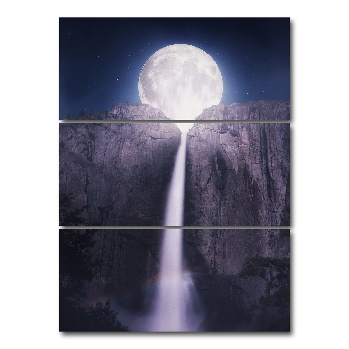 AUTO-MOCKUP WHITE | Moonfall | 3 Piece | Gallery Wrap Canvas | group=8x18_stacked