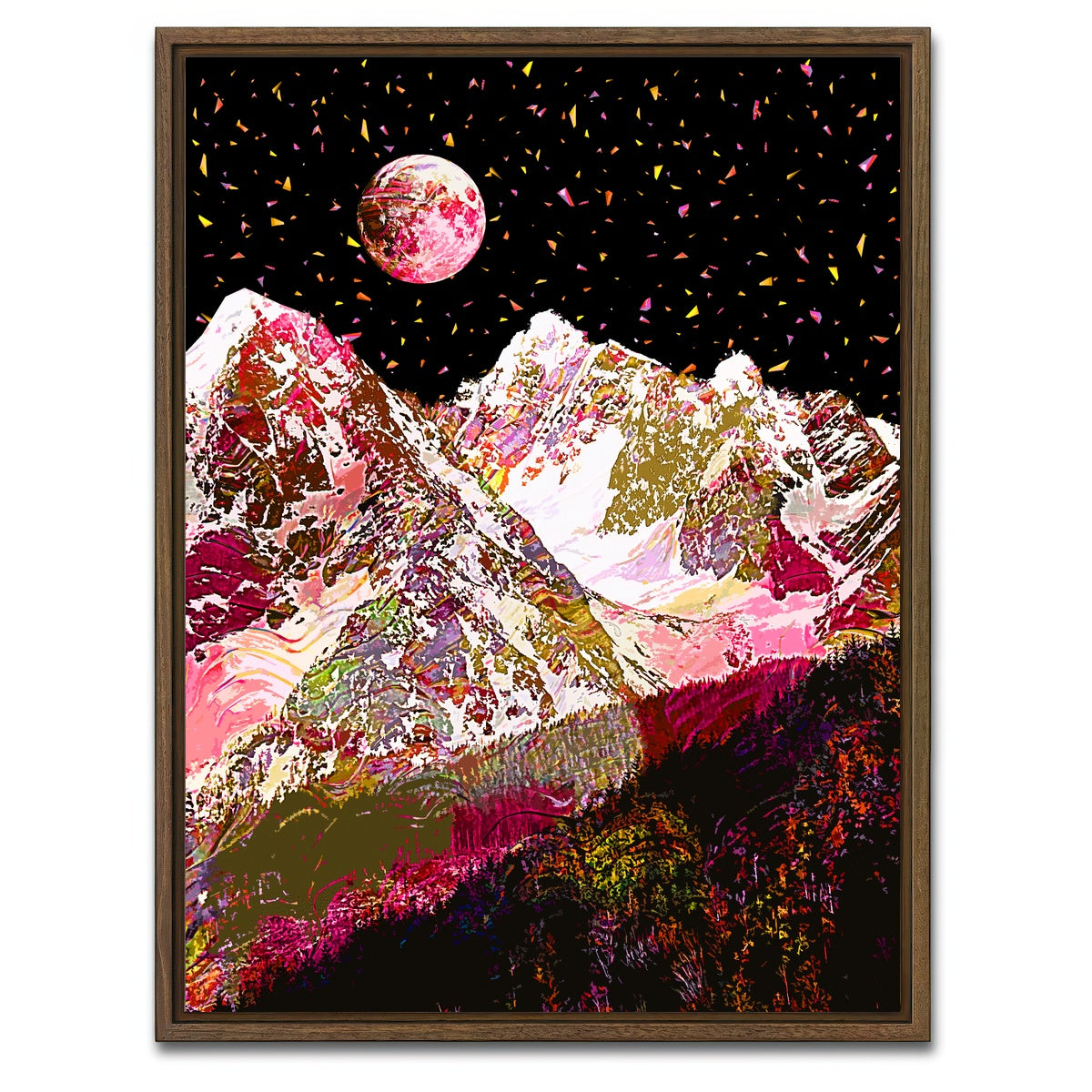 AUTO-MOCKUP WHITE | Moonscape 16 | 1 Piece | Walnut Framed Canvas | group=3x4