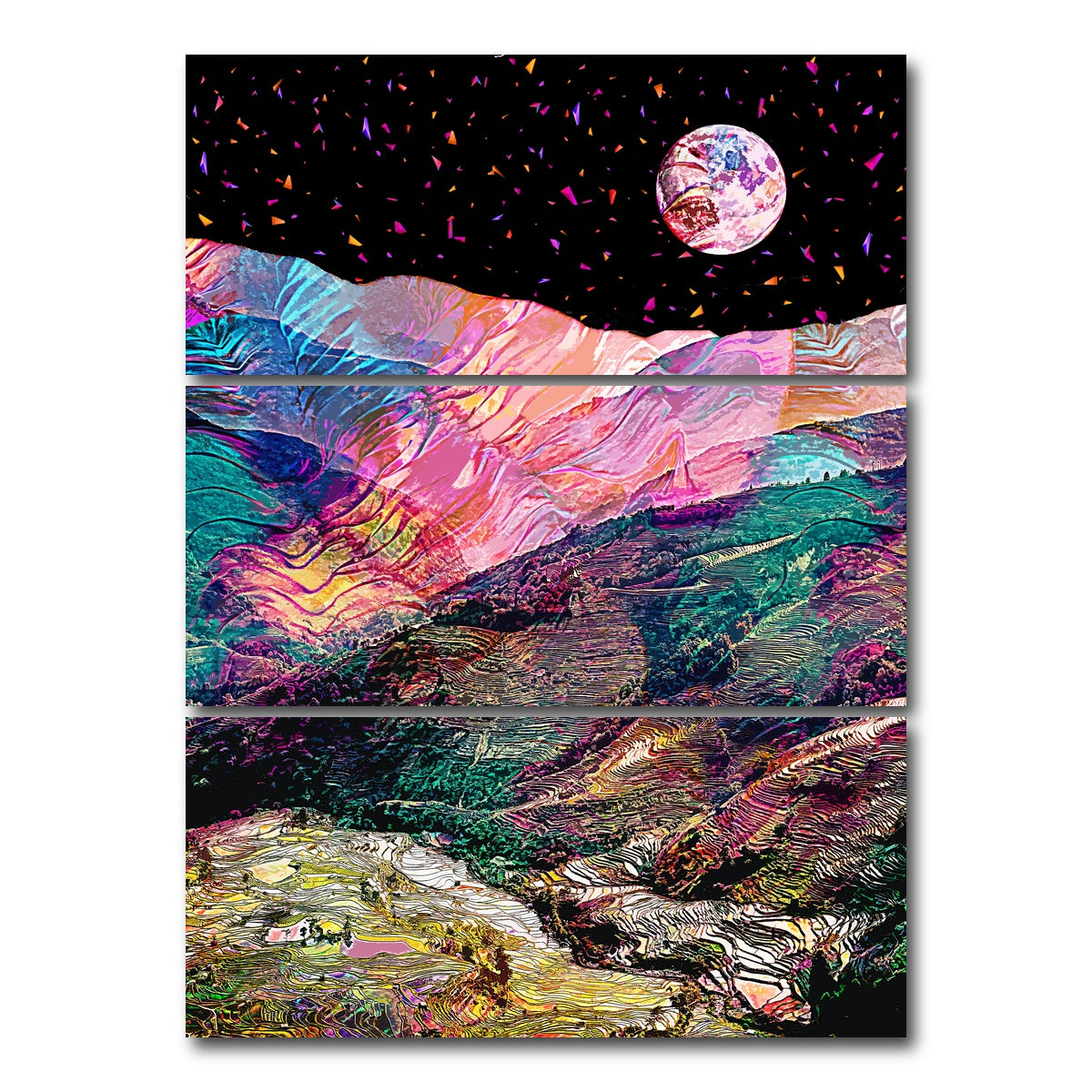 AUTO-MOCKUP WHITE | Moonscape 3 | 3 Piece | Gallery Wrap Canvas | group=8x18_stacked