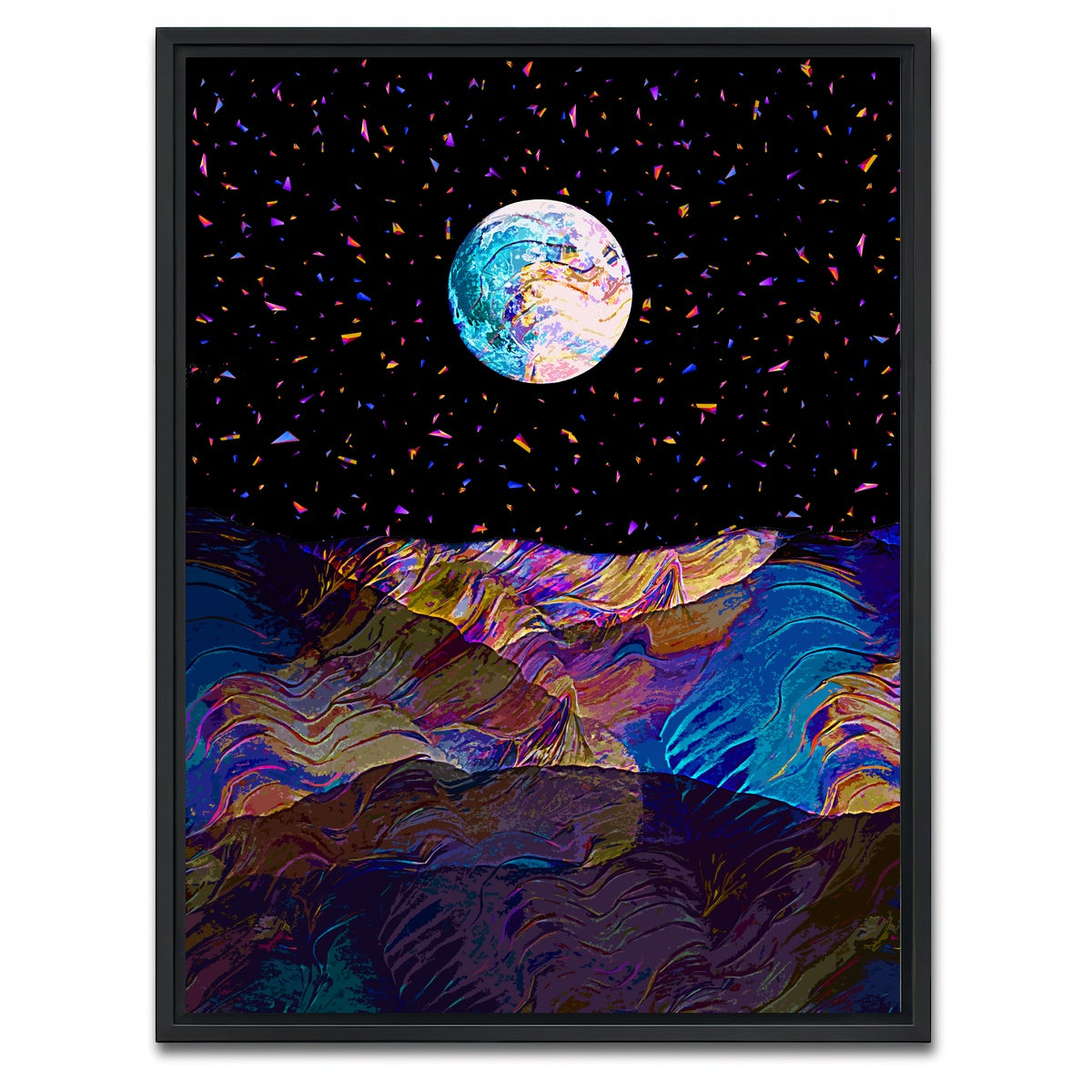 AUTO-MOCKUP WHITE | Moonscape 5 | 1 Piece | Black Framed Canvas | group=3x4