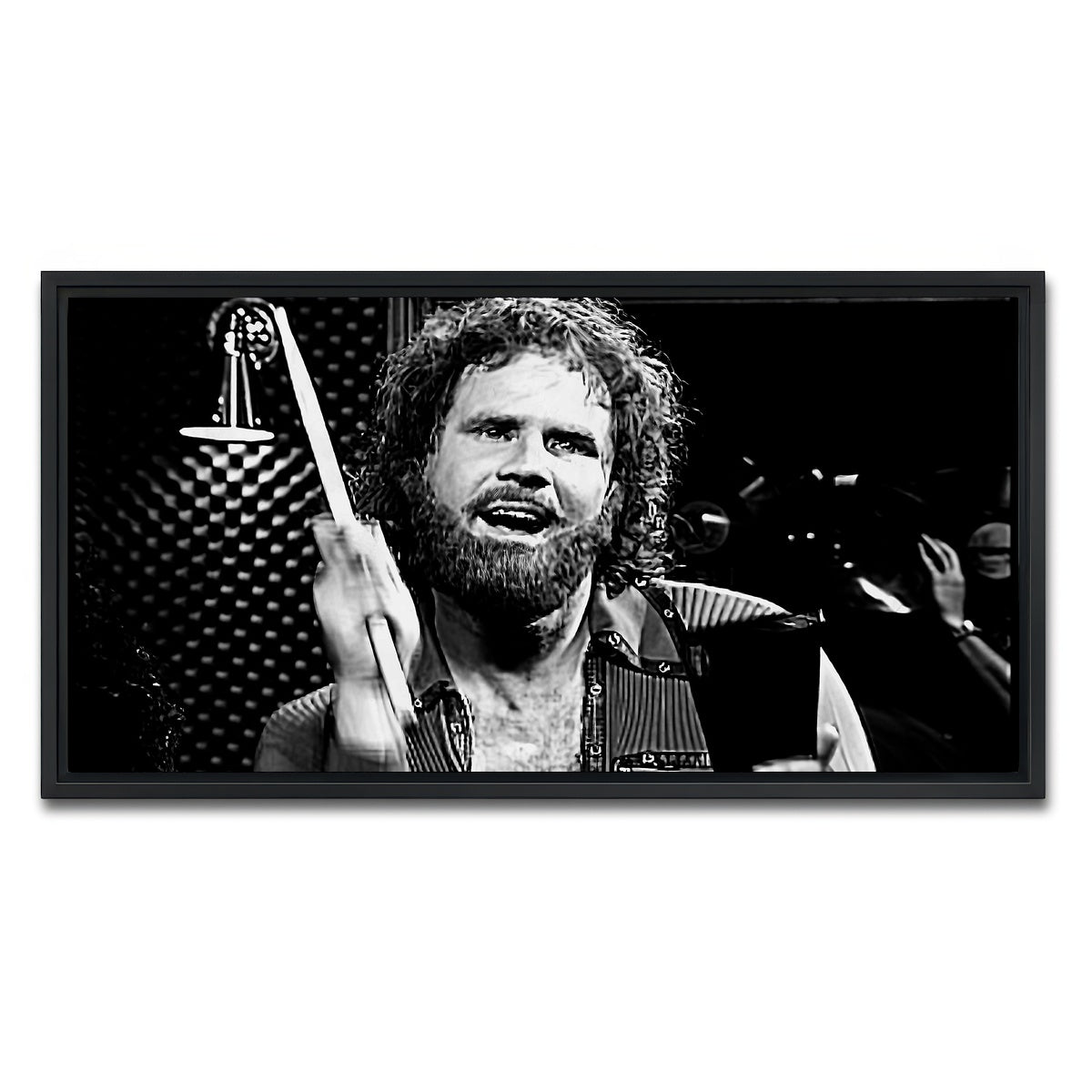 AUTO-MOCKUP WHITE | More Cowbell Grayscale | 1 Piece | Black Framed Canvas | group=2x1