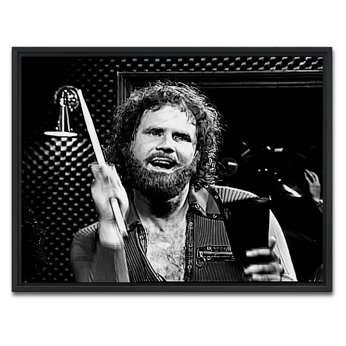 AUTO-MOCKUP WHITE | More Cowbell Grayscale | 1 Piece | Black Framed Canvas | group=4x3