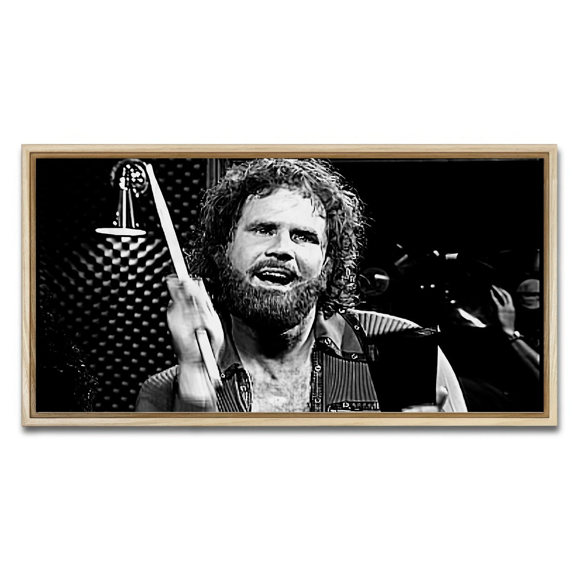 AUTO-MOCKUP WHITE | More Cowbell Grayscale | 1 Piece | Natural Framed Canvas | group=2x1