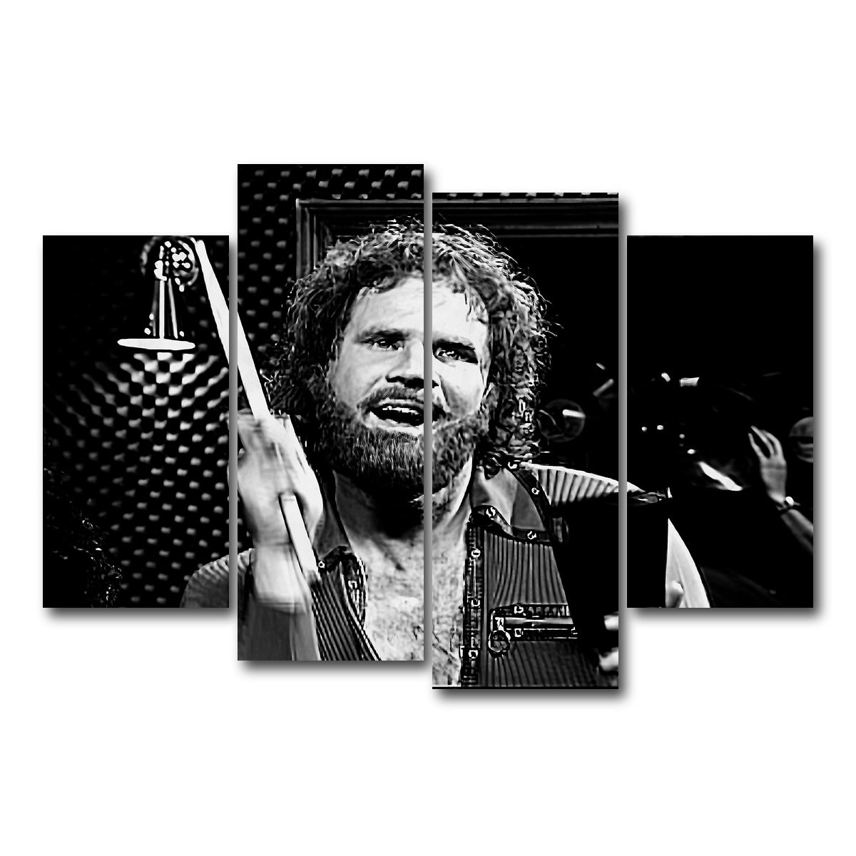 AUTO-MOCKUP WHITE | More Cowbell Grayscale | 4 Piece | Gallery Wrap Canvas | group=4_short