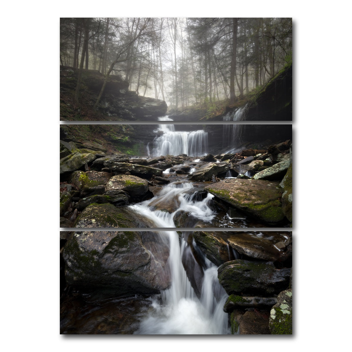 AUTO-MOCKUP WHITE | Morning Glow | 3 Piece | Gallery Wrap Canvas | group=8x18_stacked