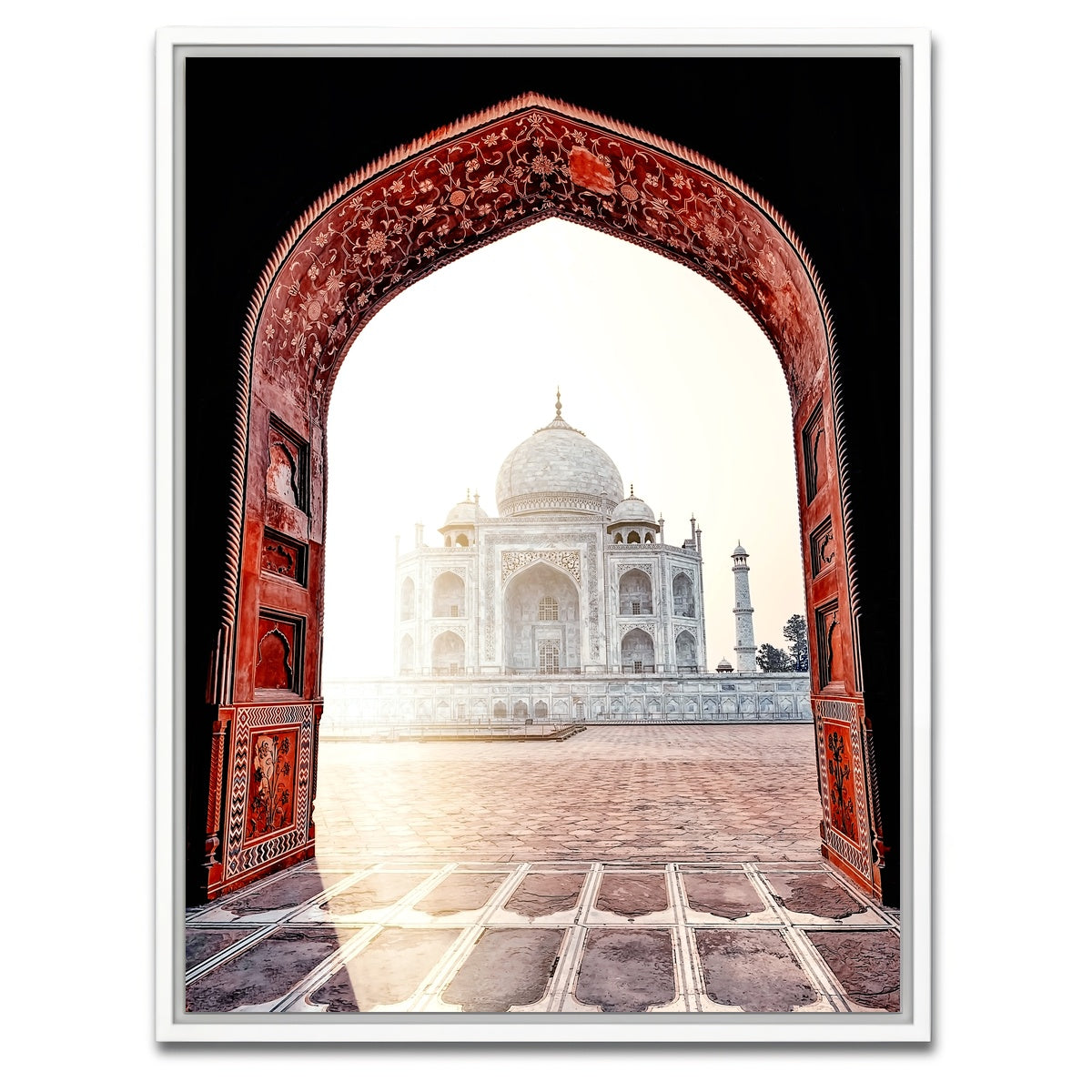 AUTO-MOCKUP WHITE | Morning Light Taj Mahal | 1 Piece | White Framed Canvas | group=3x4