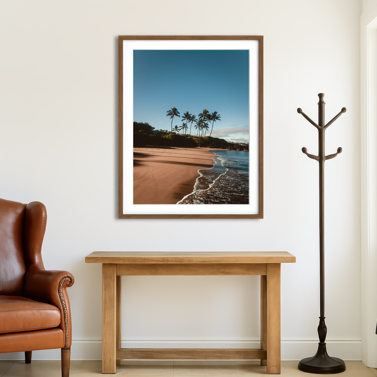 AUTO-MOCKUP ROOM | Morning Walk on the Beach Wall Art