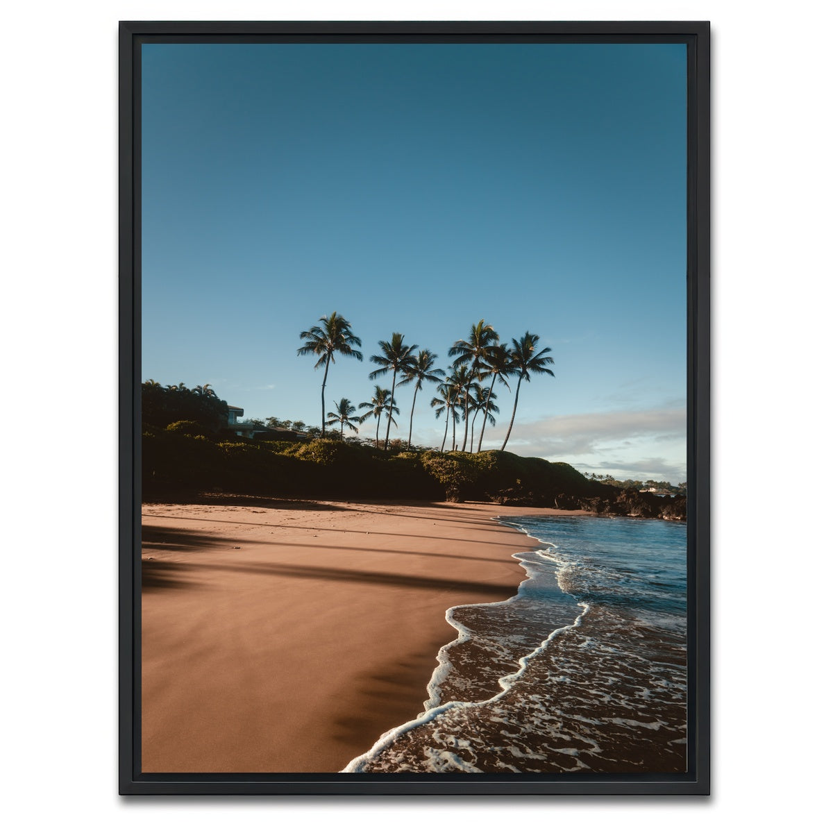 AUTO-MOCKUP WHITE | Morning Walk on the Beach | 1 Piece | Black Framed Canvas | group=3x4