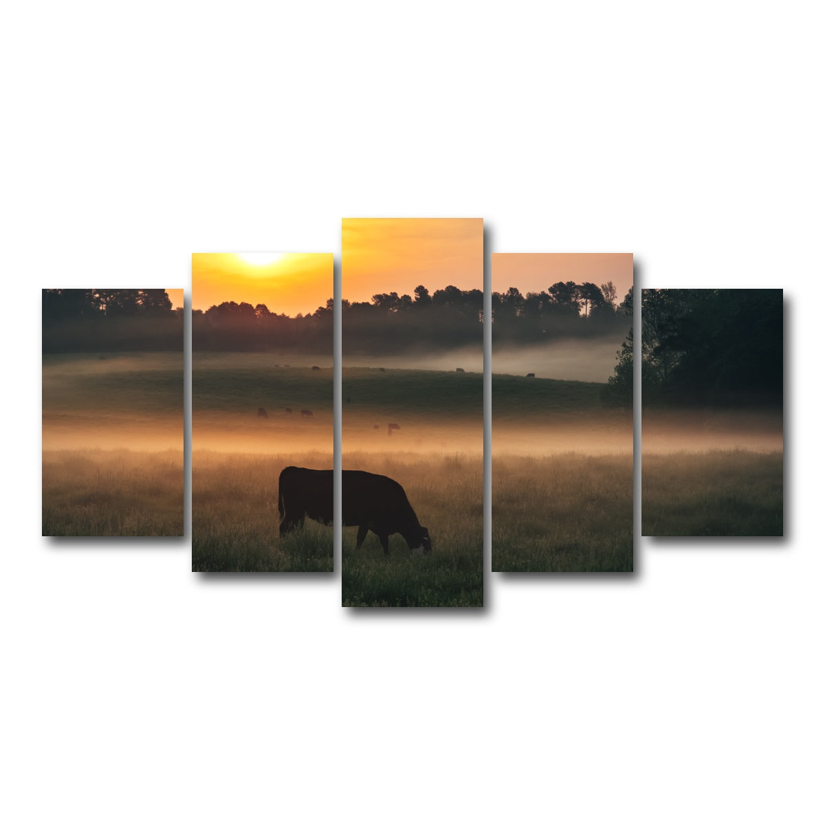 AUTO-MOCKUP WHITE | Morning Walks | 5 Piece | Gallery Wrap Canvas | group=5_normal