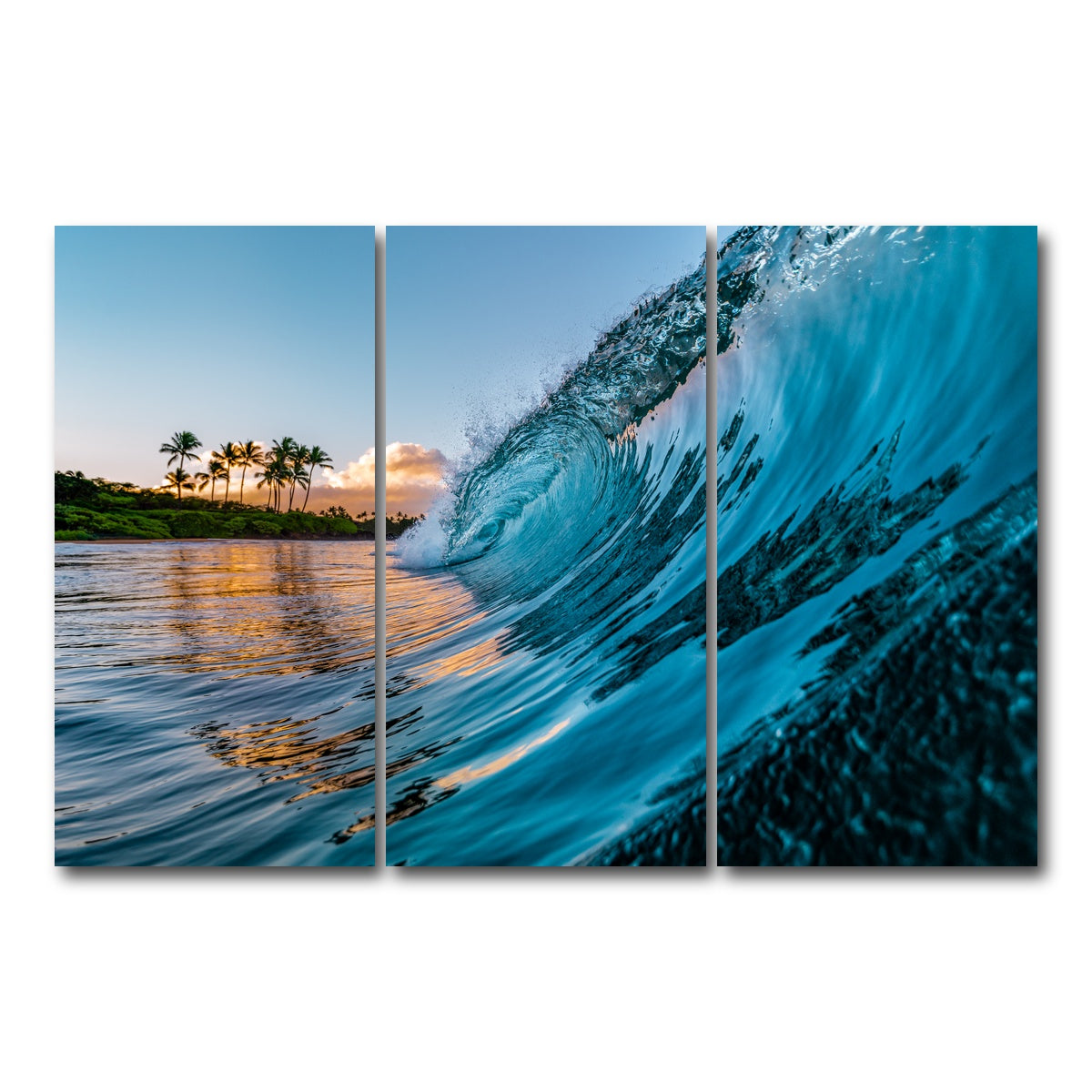 AUTO-MOCKUP WHITE | Morning Wave | 3 Piece | Gallery Wrap Canvas | group=12x24