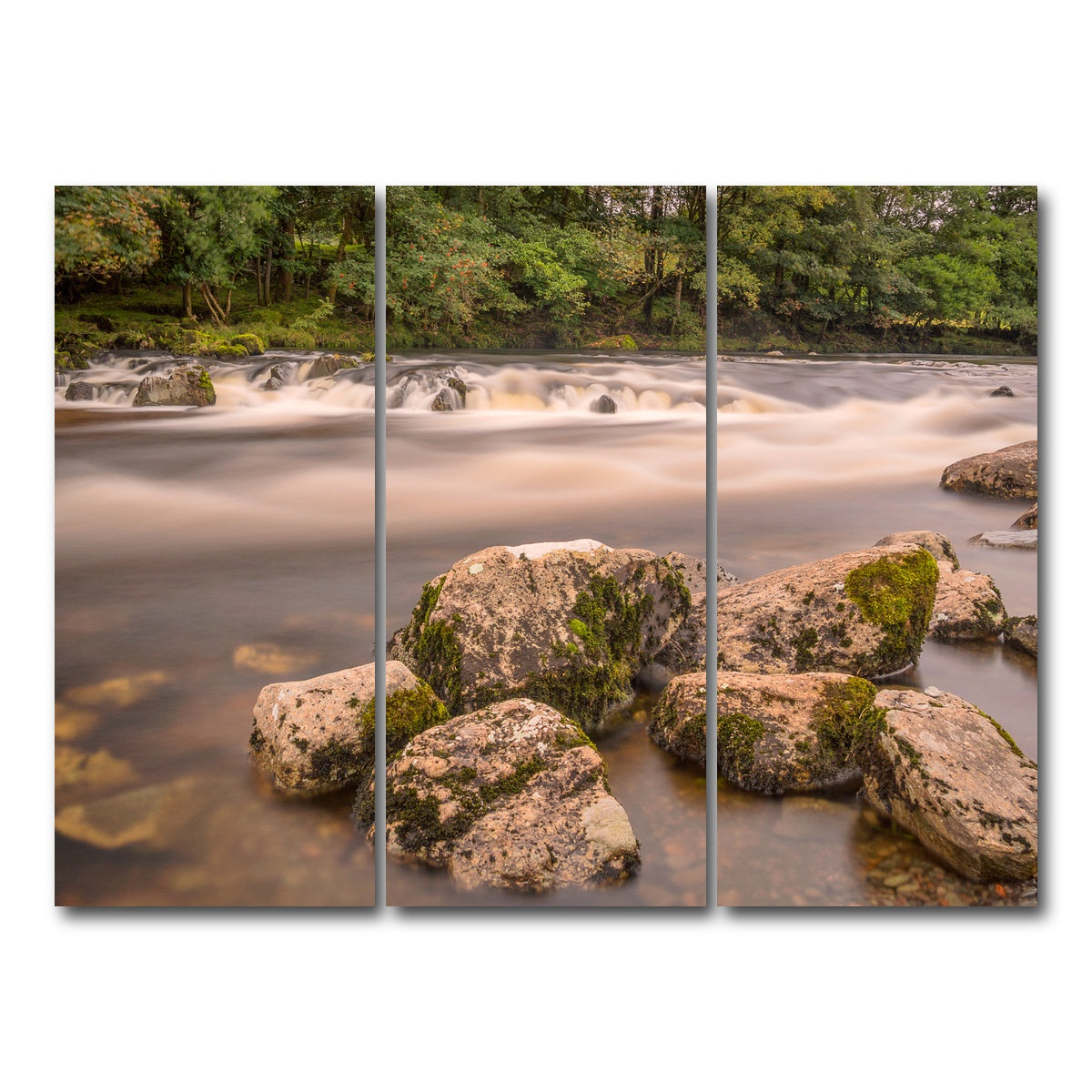 AUTO-MOCKUP WHITE | Mossy Rocks | 3 Piece | Gallery Wrap Canvas | group=8x18