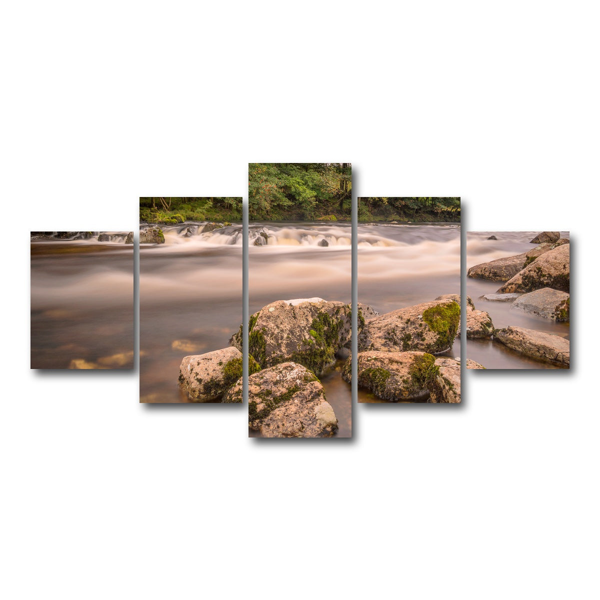 AUTO-MOCKUP WHITE | Mossy Rocks | 5 Piece | Gallery Wrap Canvas | group=5_short