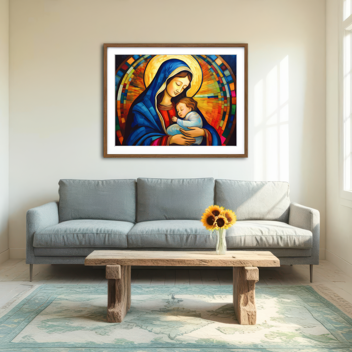 AUTO-MOCKUP ROOM | Mother God Mary Wall Art