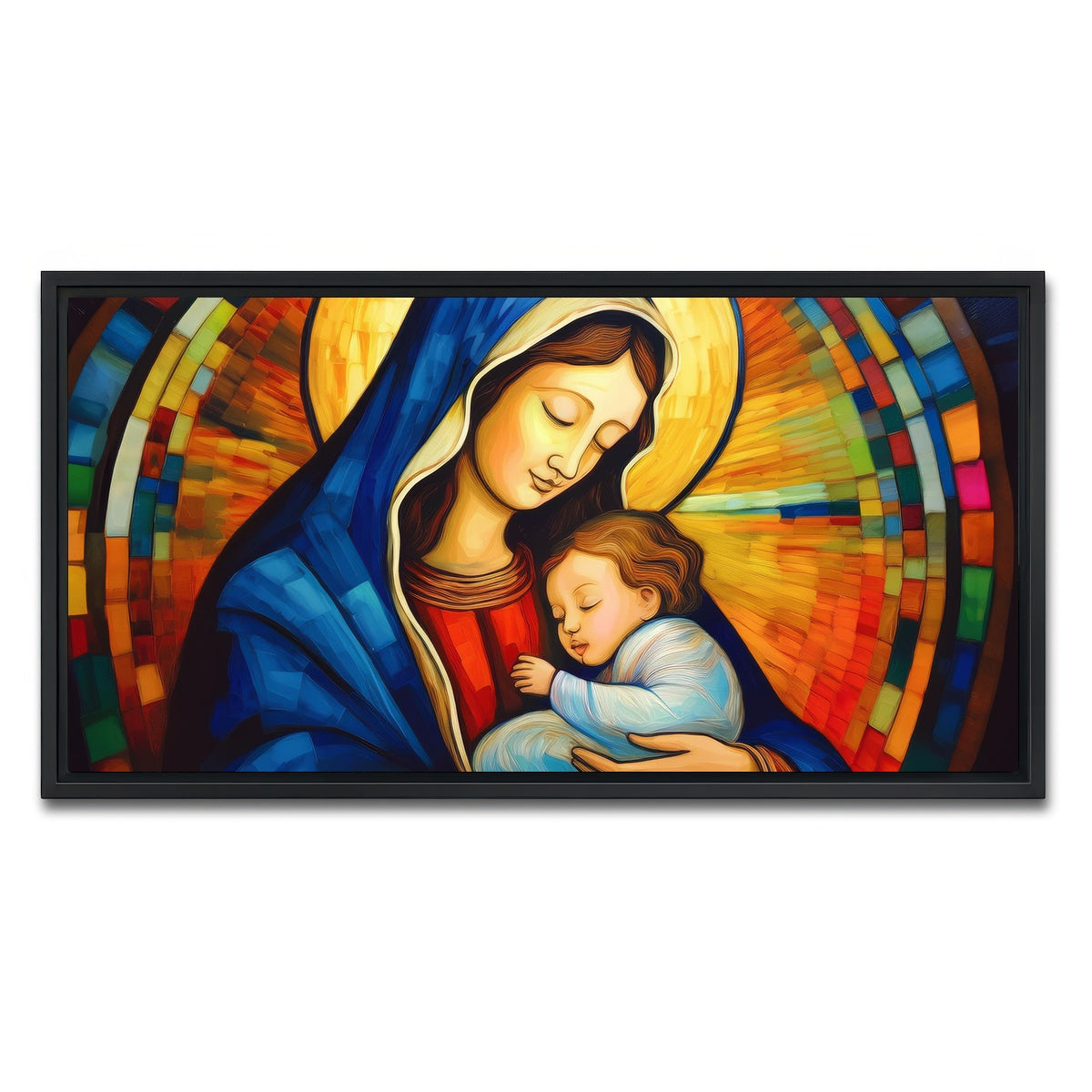 AUTO-MOCKUP WHITE | Mother God Mary | 1 Piece | Black Framed Canvas | group=2x1