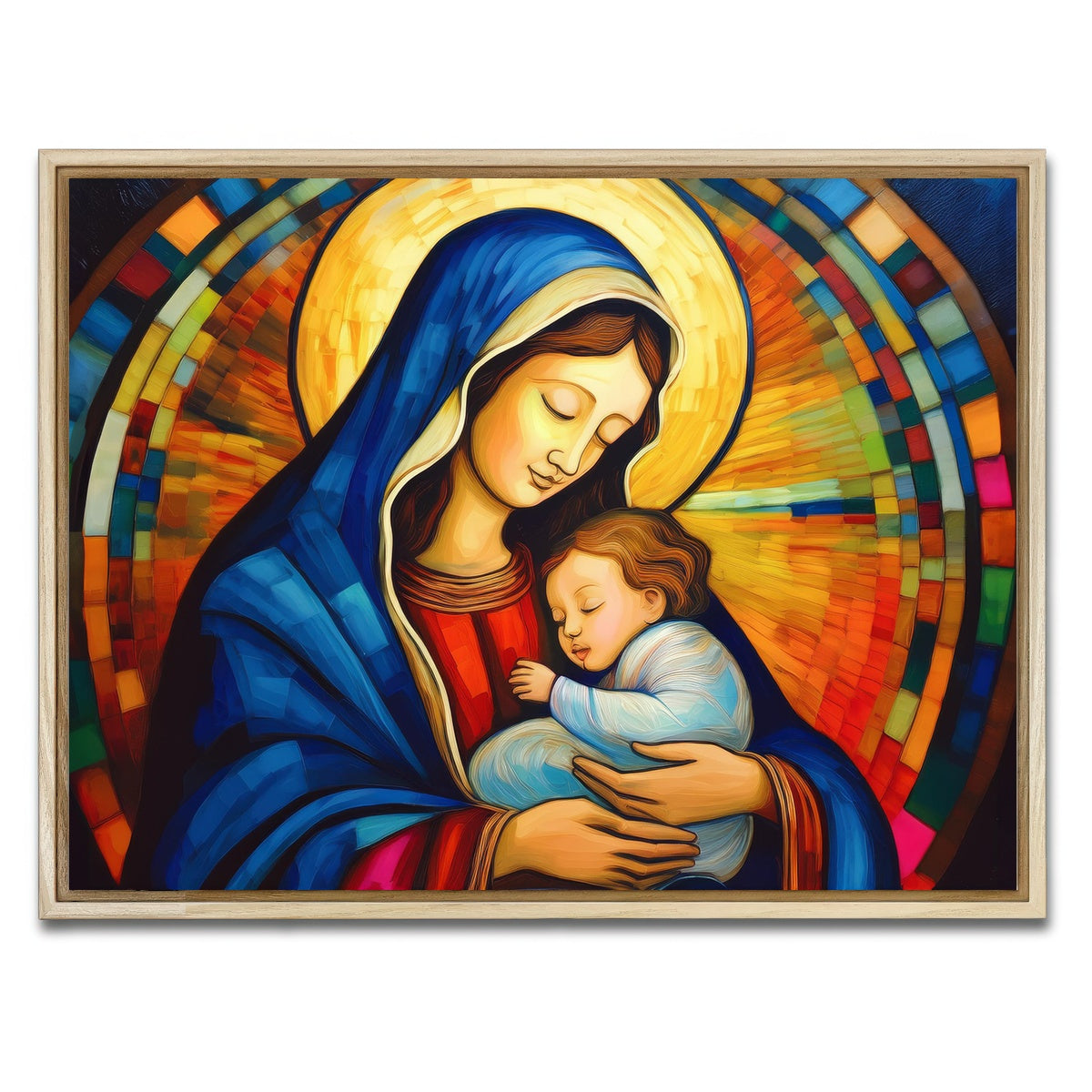 AUTO-MOCKUP WHITE | Mother God Mary | 1 Piece | Natural Framed Canvas | group=4x3