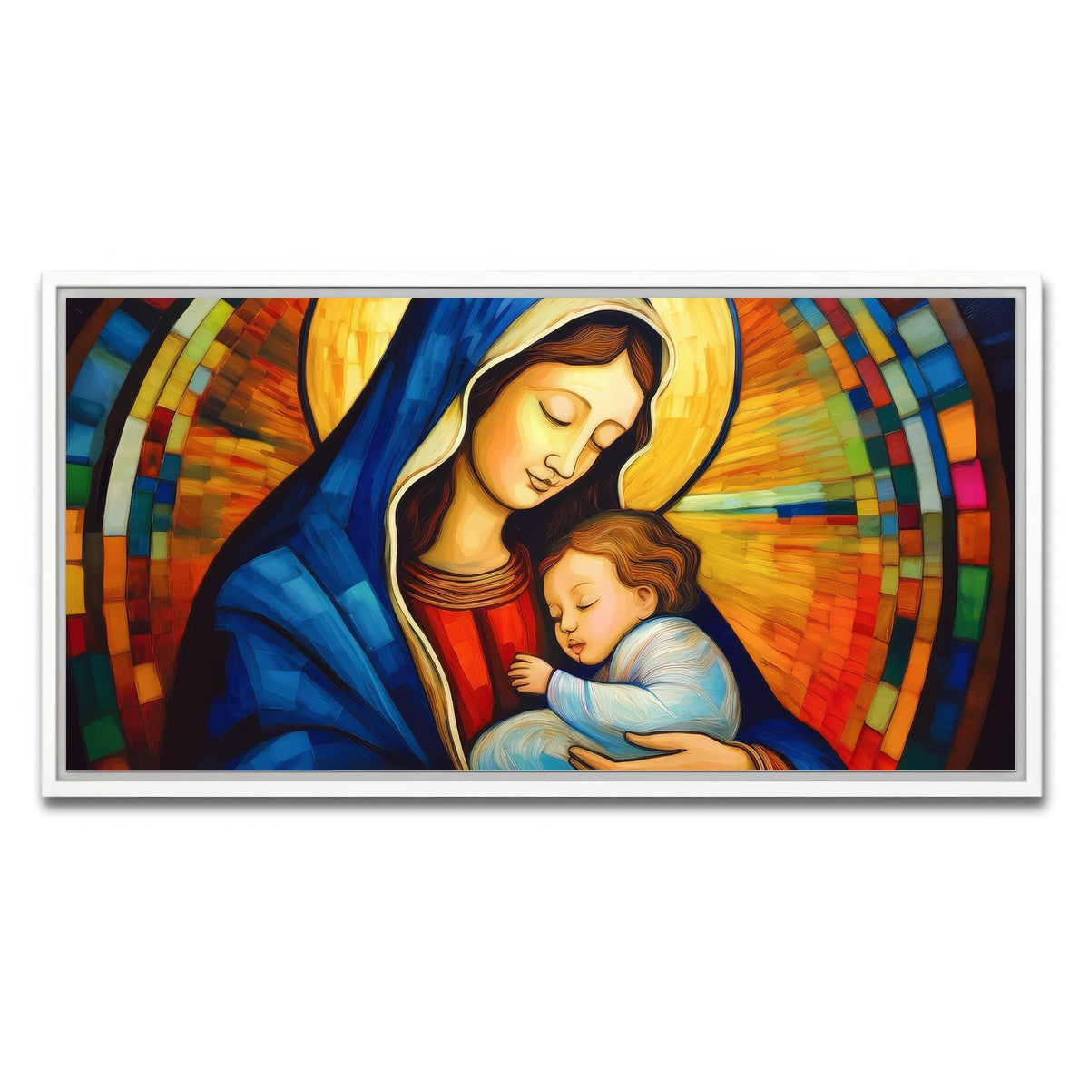 AUTO-MOCKUP WHITE | Mother God Mary | 1 Piece | White Framed Canvas | group=2x1