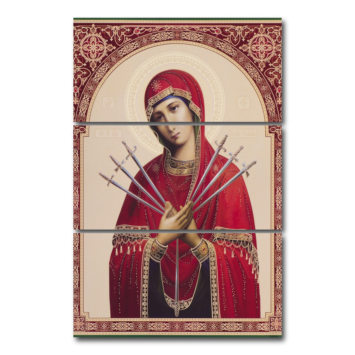 AUTO-MOCKUP WHITE | Mother Mary | 3 Piece | Gallery Wrap Canvas | group=12x24_stacked