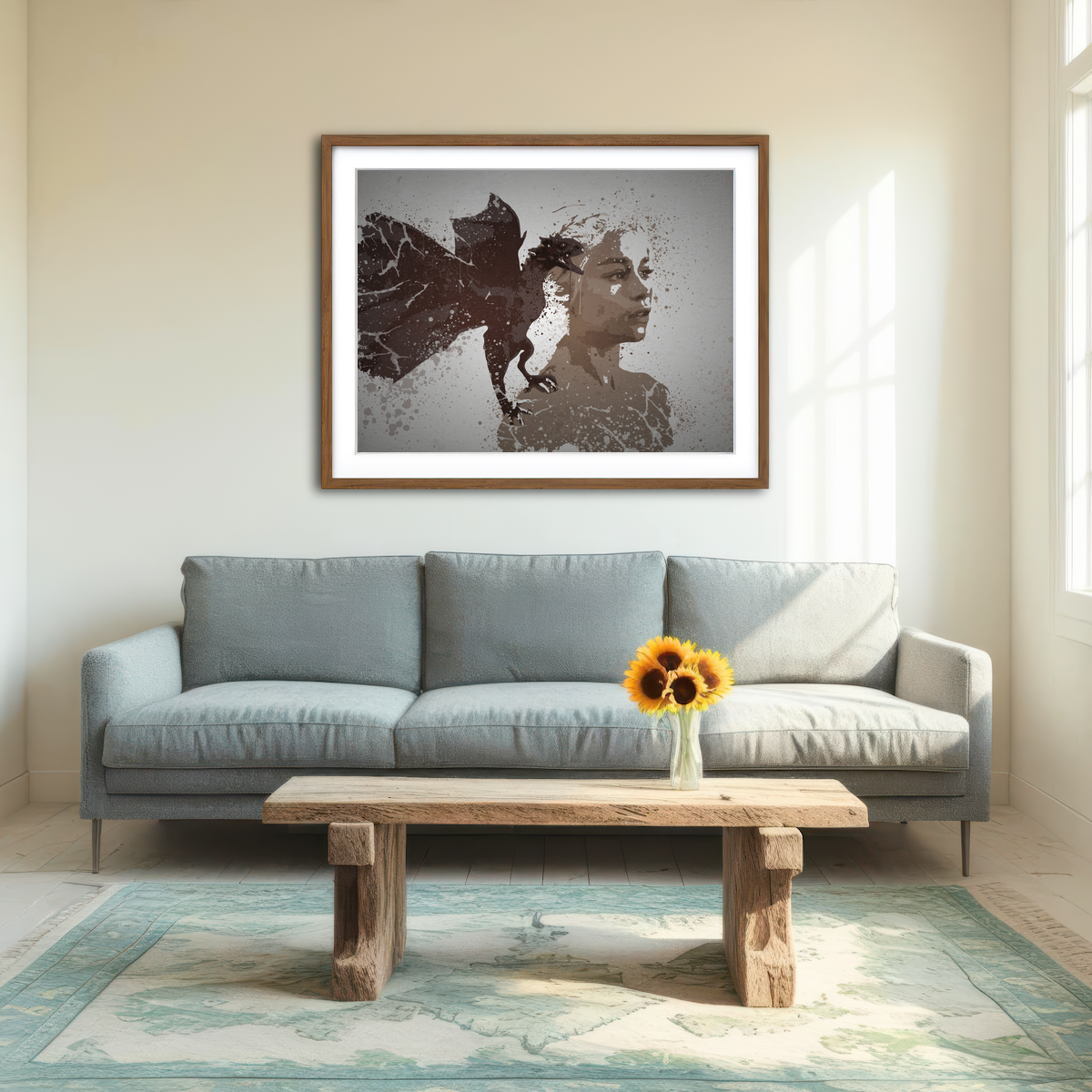 AUTO-MOCKUP ROOM | Mother Of Dragons Splatter Wall Art