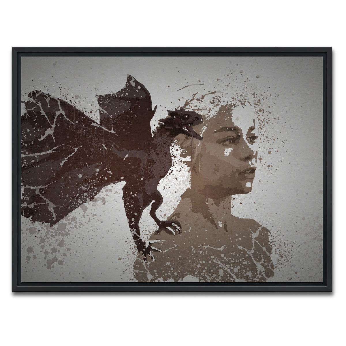 AUTO-MOCKUP WHITE | Mother of Dragons Splatter | 1 Piece | Black Framed Canvas | group=4x3