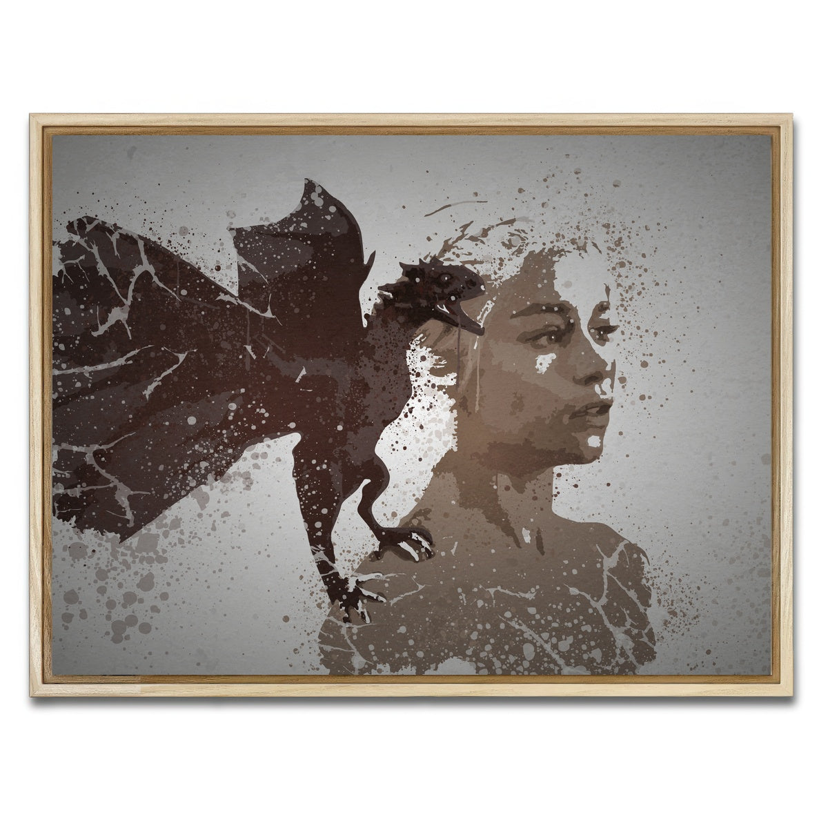 AUTO-MOCKUP WHITE | Mother of Dragons Splatter | 1 Piece | Natural Framed Canvas | group=4x3