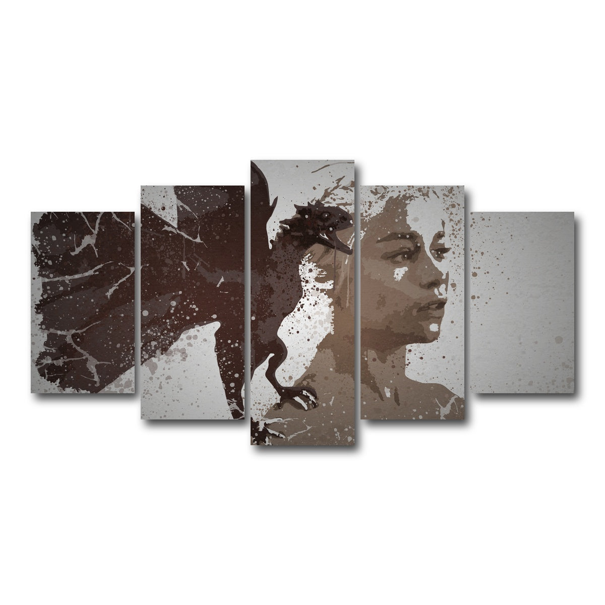 AUTO-MOCKUP WHITE | Mother of Dragons Splatter | 5 Piece | Gallery Wrap Canvas | group=5_normal