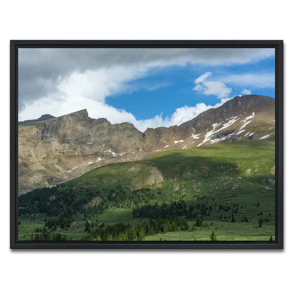 AUTO-MOCKUP WHITE | Mount Bierstadt and The Sawtooth | 1 Piece | Black Framed Canvas | group=4x3