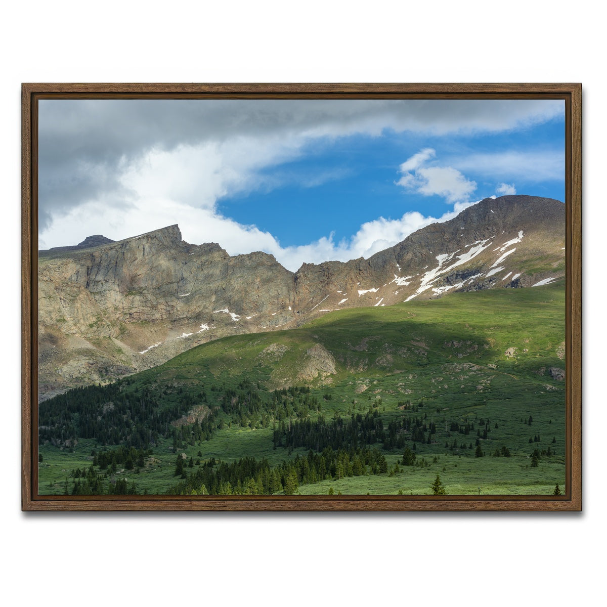 AUTO-MOCKUP WHITE | Mount Bierstadt and The Sawtooth | 1 Piece | Walnut Framed Canvas | group=4x3
